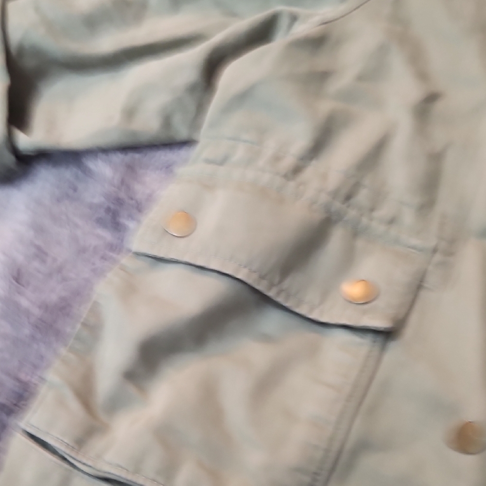 LOFT Sage Green Utility Jacket with Snap Pockets - Picture 4 of 7